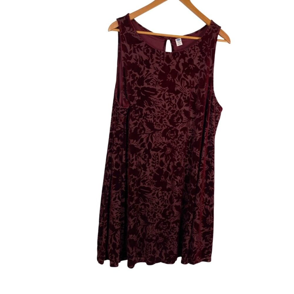 Old Navy Women's Velvet Burnout Whimigoth Dark Romantic Dress Burgundy Size XXL